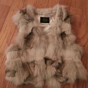Fox and rabbit fur vest